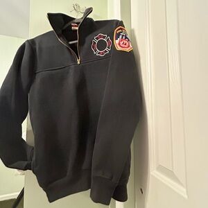 Navy FDNY Fire Department Pullover Quarter zip NYC New York Unisex